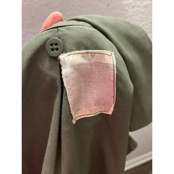 Vintage 1990s Korean Military Style Utility Jacket L Olive Green 23x30 Gorpcore - Picture 4 of 4